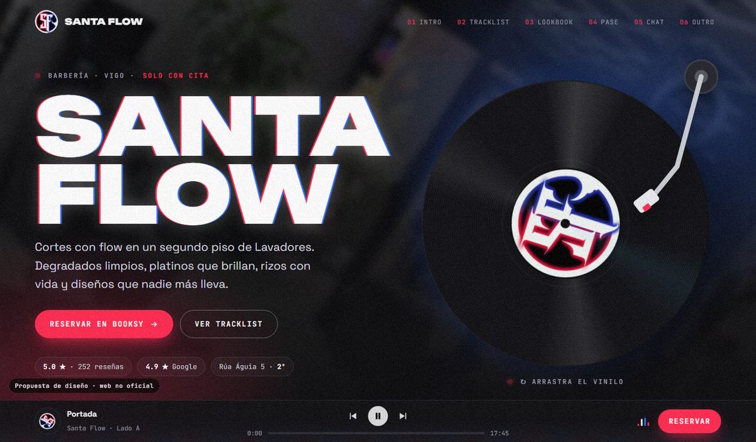 La web que hicimos para Santa Flow, barbería en Vigo